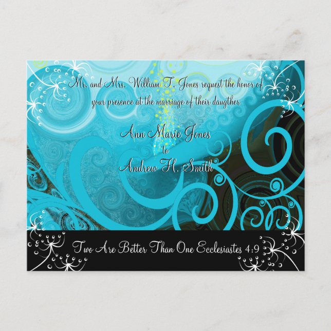 Faire-part de mariage chrétien Blueberry Cala Lily (Devant)