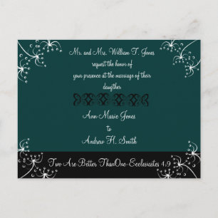 Faire-part de mariage chrétien Deep Teal