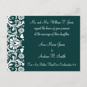 Faire-part de mariage chrétien Deep Teal
