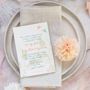 Faire-part de mariage chrétien Oiseaux-mouches Fle