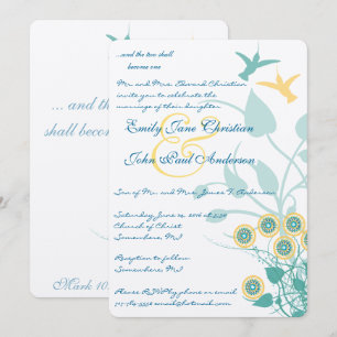 Faire-part de mariage chrétien Oiseaux-mouches Fle