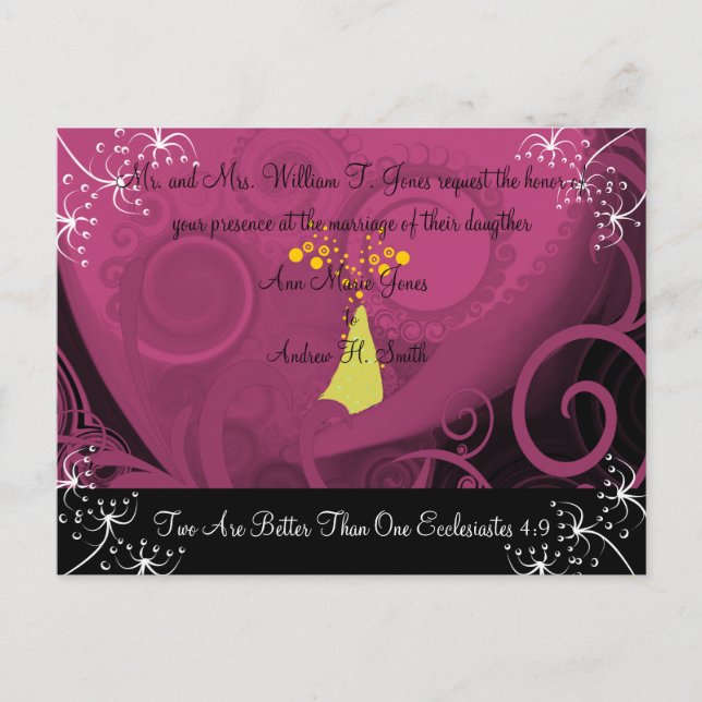 Faire-part de mariage chrétien Plum Cala Lily (Devant)