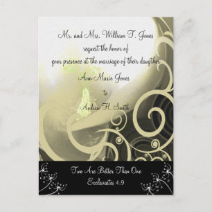 Faire-part de mariage chrétien vert Cala Lily