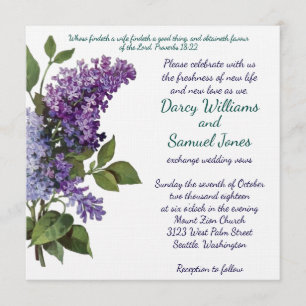 Faire-part de mariage chrétienne - Lilacs Vintages