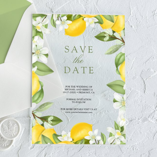Faire-part de mariage Citron verger Citrus Save th (Créateur téléchargé)