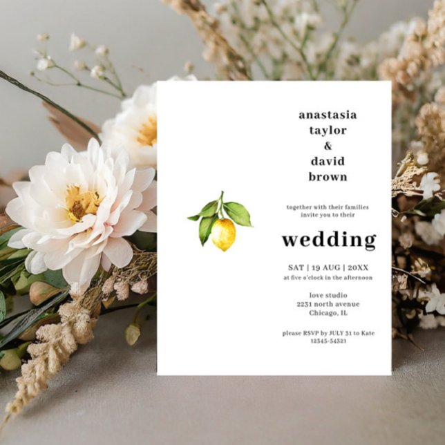 Faire-part de mariage Citrus Citrus Budget (Créateur téléchargé)