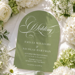 Faire-part de mariage Citrus Green tout-en-un