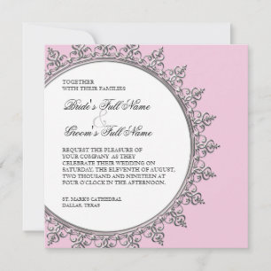 Faire-part de mariage - Classic Baroque Swirl Circ