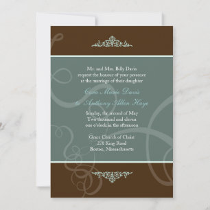 Faire-part de mariage Classique au Chocolat foncé