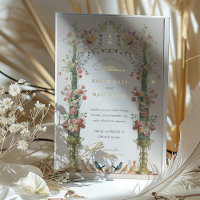 Faire-part de mariage classique de jardin enchanté