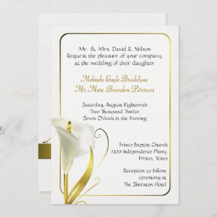 Faire-part de mariage classique de l'ivoire Calla 