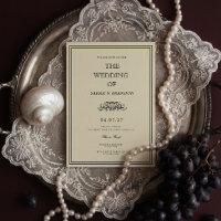 Faire-part de mariage classique de livre vintage
