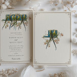 Faire-part de mariage classique de perroquet orné<br><div class="desc">Ce faire-part de mariage présente un design intemporel qui reflète à la fois l'élégance de l'esthétique vintage et la sérénité de la nature. Sur le devant, un arrière - plan kaki sophistiqué bordé de motifs d'angle complexes dans un taupe complémentaire, créant un cadre raffiné pour l'oeuvre d'art centrale. Deux perroquets,...</div>