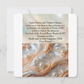 Faire-part de mariage classique élégant Pearl and