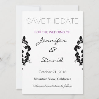 Faire-part de mariage classique exclusif Damask