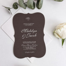 Faire-part de mariage classique marron