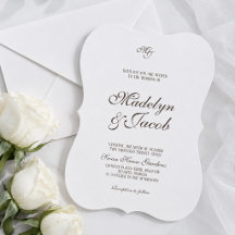 Faire-part de mariage classique marron