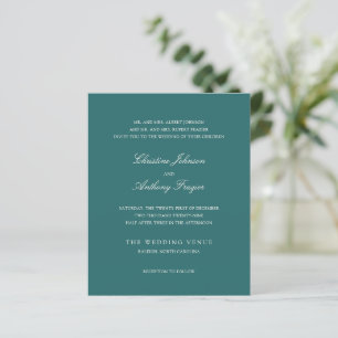 Faire-part de mariage classique sarcelle Old Money