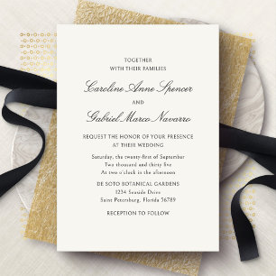 Faire-Part de Mariage Classique Traditionnel Simpl
