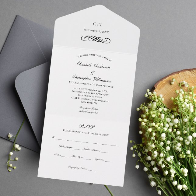 Faire-Part de Mariage Classique Traditionnel Tout- (Créateur téléchargé)