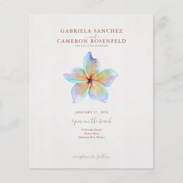 Faire-Part de Mariage Code QR Floral Terracotta Éc (Devant)