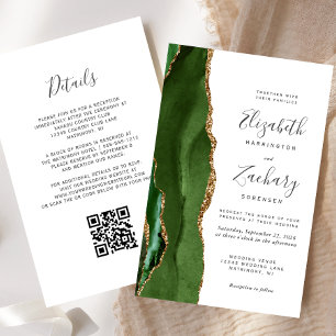 Faire-part de mariage Code QR Vert Chasseur de Bud