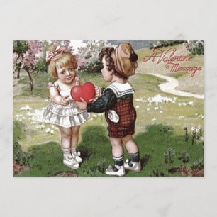 Faire-part de mariage Coeur Couple Enfants