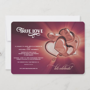 Faire-part de mariage Cœurs en or rose Amour Vérit