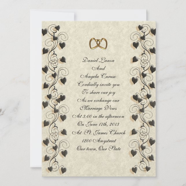 Faire-part de mariage Coeurs ivoiriens frontière (Devant)