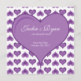 Faire-part de mariage Coeurs mignons pourpre