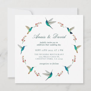 Faire-part de mariage colibri