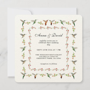 Faire-part de mariage colibri