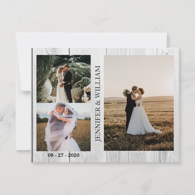 Faire-Part de Mariage Collage de Photos (Devant)