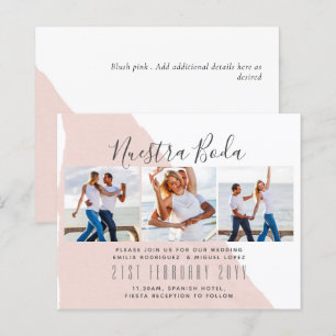 Faire-Part de Mariage Collage de Photos Nuestra Bo