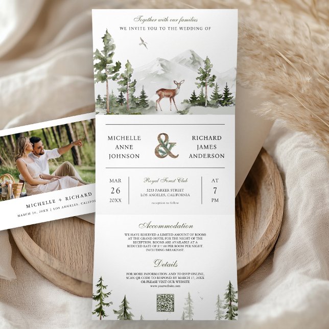 Faire-part de mariage Collage de photos QR Code Ce (Créateur téléchargé)