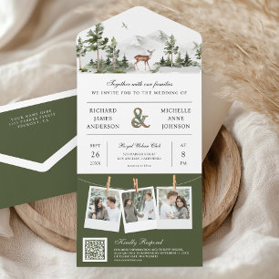 Faire-part de mariage Collage de photos QR Code Ce