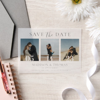 Faire-Part de Mariage Collage Photo Chic Moderne