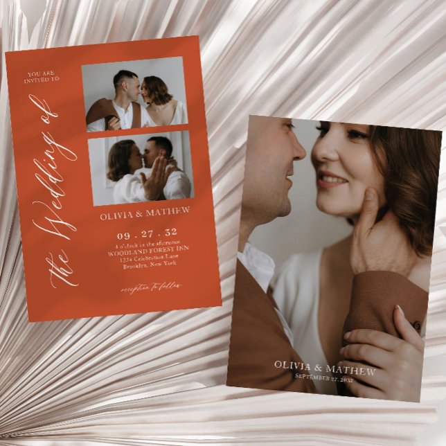 Faire-part de mariage collage photo de script cont (Créateur téléchargé)