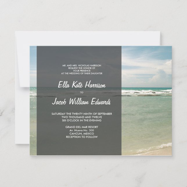 Faire-part de mariage / Collection de plage modern (Devant)
