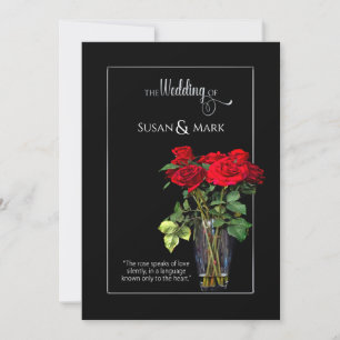Faire-part de mariage, collection Rose rouge/noir