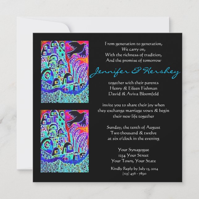 Faire-part de mariage - Colombe de la Paix Ébène ( (Devant)