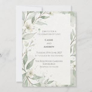 Faire-part de mariage Colombe Ruban Nœud Bleu Blus