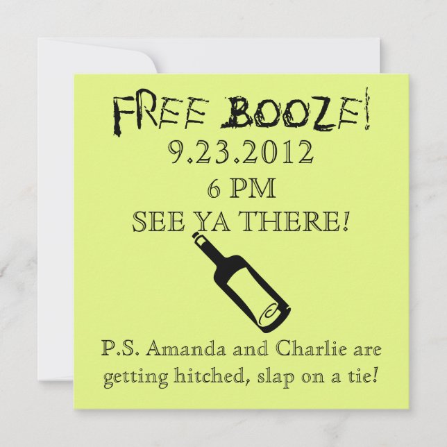 Faire-part de mariage comique, Humour (Devant)