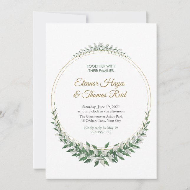 Faire-part de mariage concentrique Moonstone (Devant)