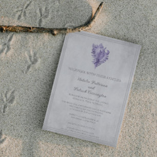 Faire-part de mariage conch violet