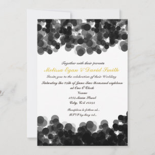 Faire-part de mariage Confetti Caviar noir et blan