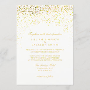 Faire-part de mariage - confettis - blanc