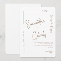 Faire-part de mariage contemporain blanc pour anno