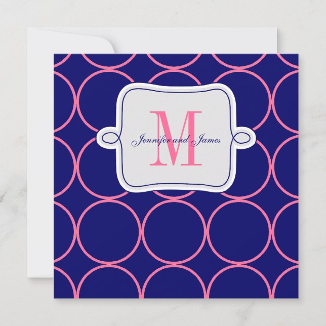 Faire-part de mariage contemporain Monogramme Mari (Devant)