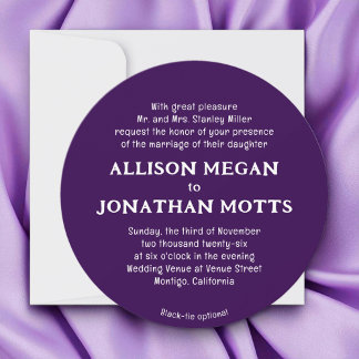 Faire-part de mariage Contemporain violet coloré